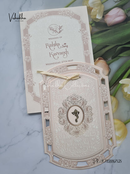 Semi Box Hindu Muslim Christian Sikh invitation Cards CR-8081P