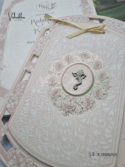 Semi Box Hindu Muslim Christian Sikh invitation Cards CR-8081P