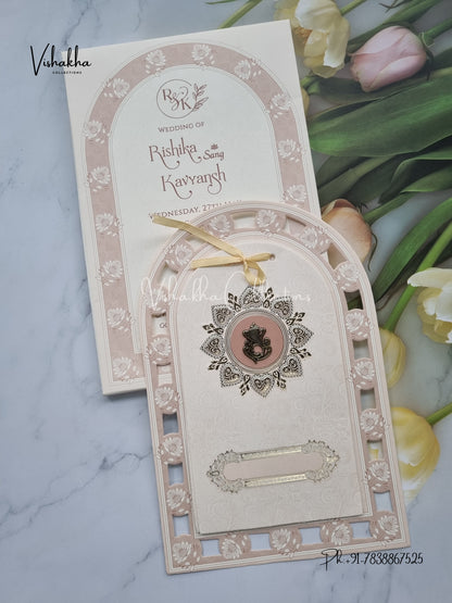 Semi Box Hindu Muslim Christian Sikh invitation Cards CR-8082