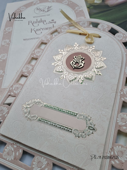 Semi Box Hindu Muslim Christian Sikh invitation Cards CR-8082