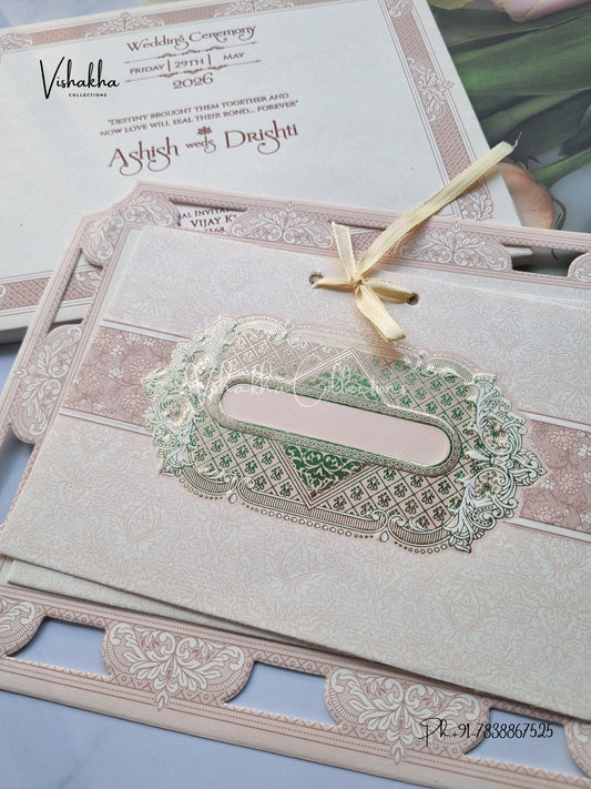 Semi Box Hindu Muslim Christian Sikh invitation Cards CR-8083