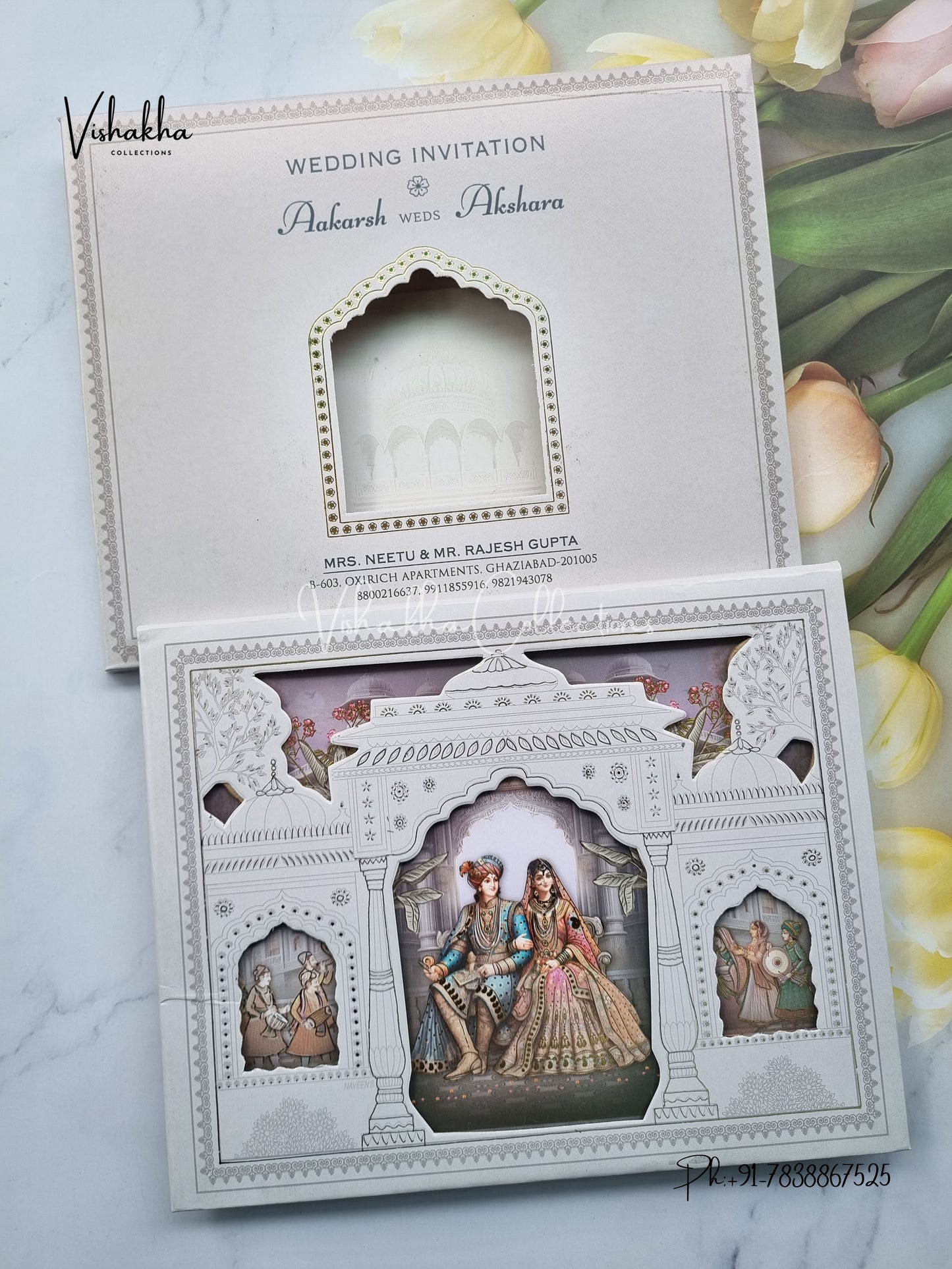 Barat Dulah Dulhan Hindu Sikh Padded invitation Cards EJ-5009