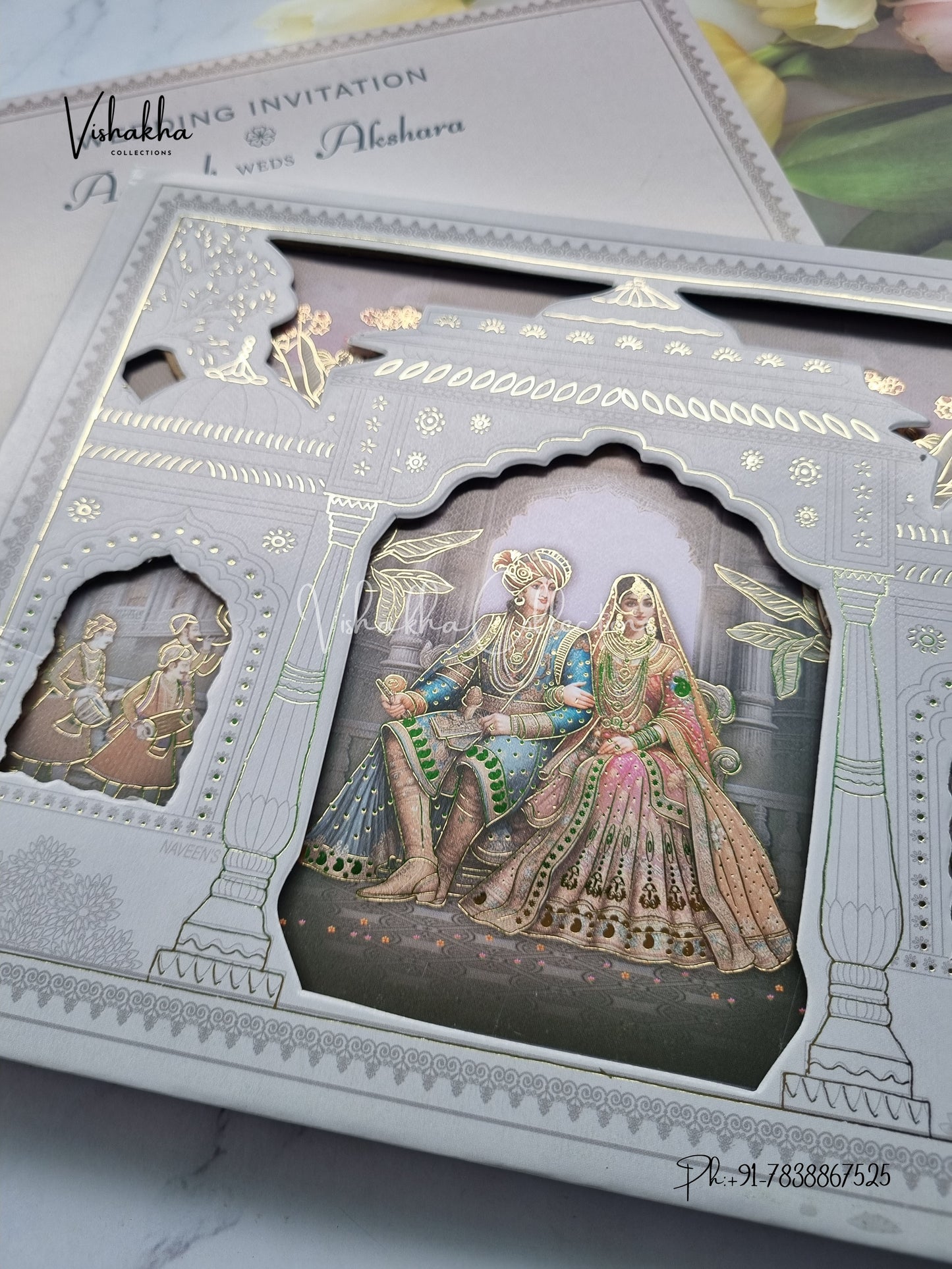 Barat Dulah Dulhan Hindu Sikh Padded invitation Cards EJ-5009