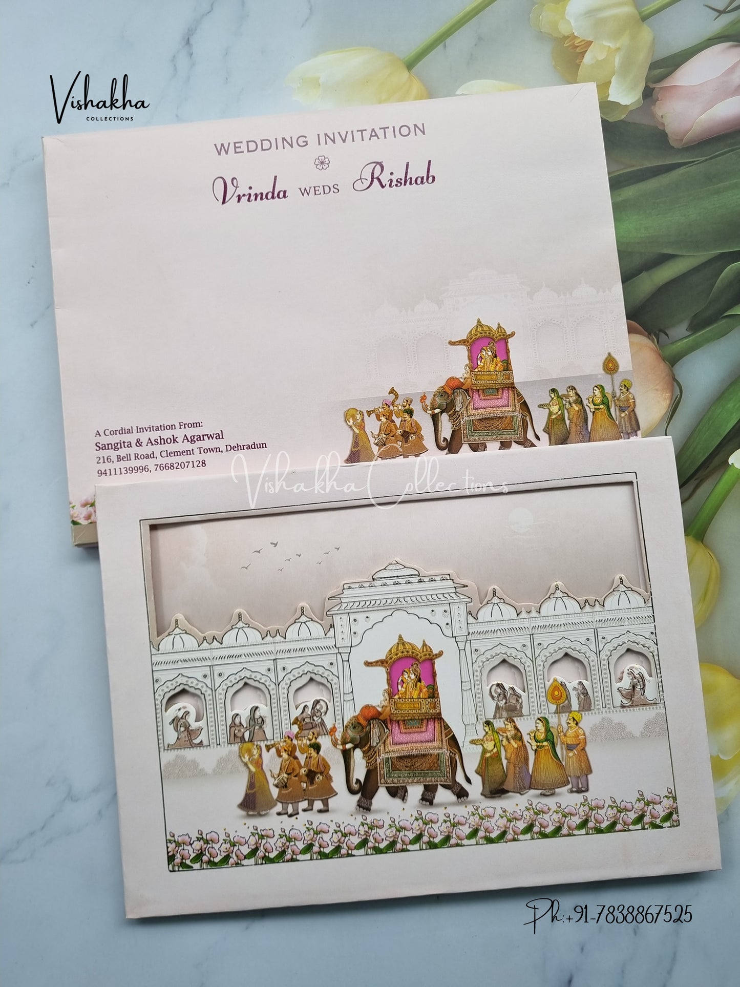 Barat Hindu Sikh Padded invitation Cards EJ-5014