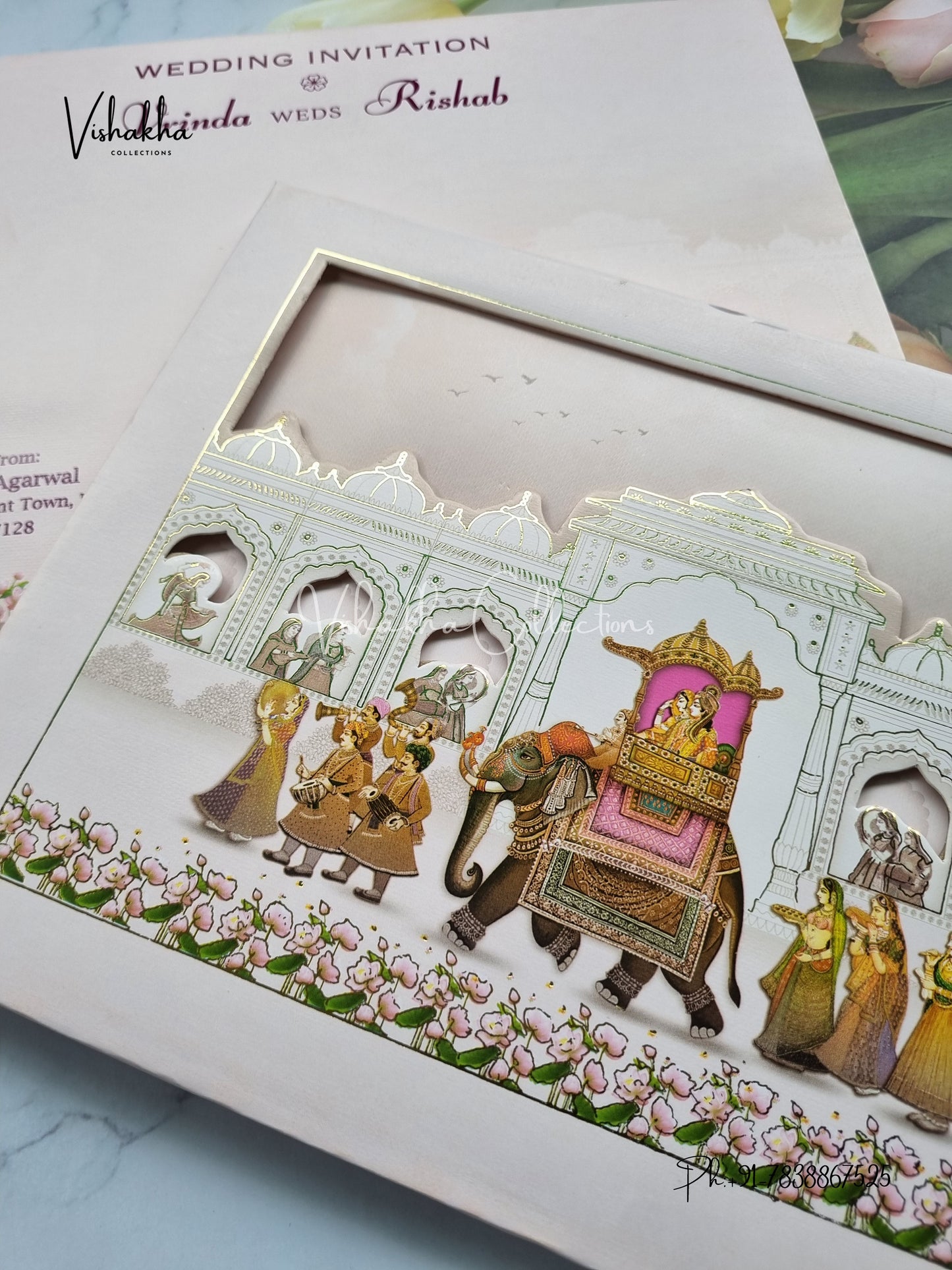 Barat Hindu Sikh Padded invitation Cards EJ-5014