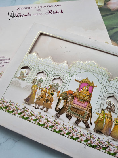 Barat Hindu Sikh Padded invitation Cards EJ-5014