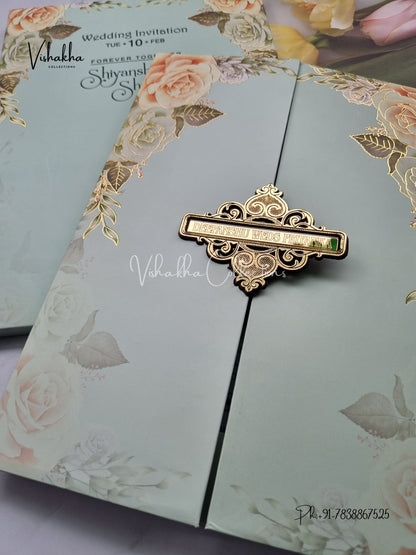 Flower Hindu Muslim Christian Sikh Padded invitation Cards EJ-5021