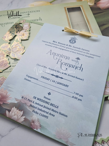 Flower Hindu Muslim Christian Sikh invitation Cards EJ-5029