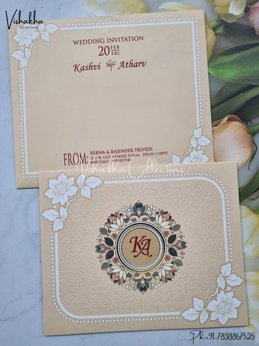 Flower Hindu Muslim Christian Sikh invitation Cards EJ-5051