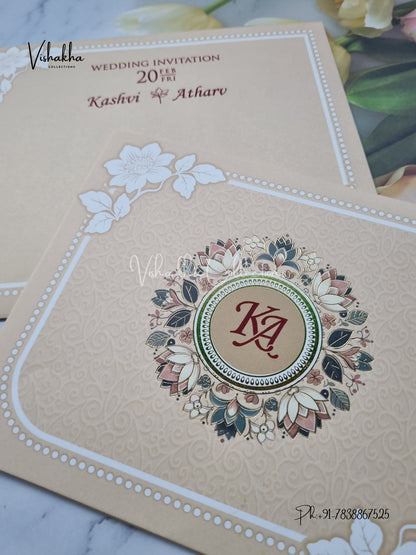 Flower Hindu Muslim Christian Sikh invitation Cards EJ-5051