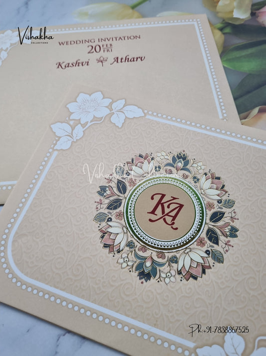 Flower Hindu Muslim Christian Sikh invitation Cards EJ-5051