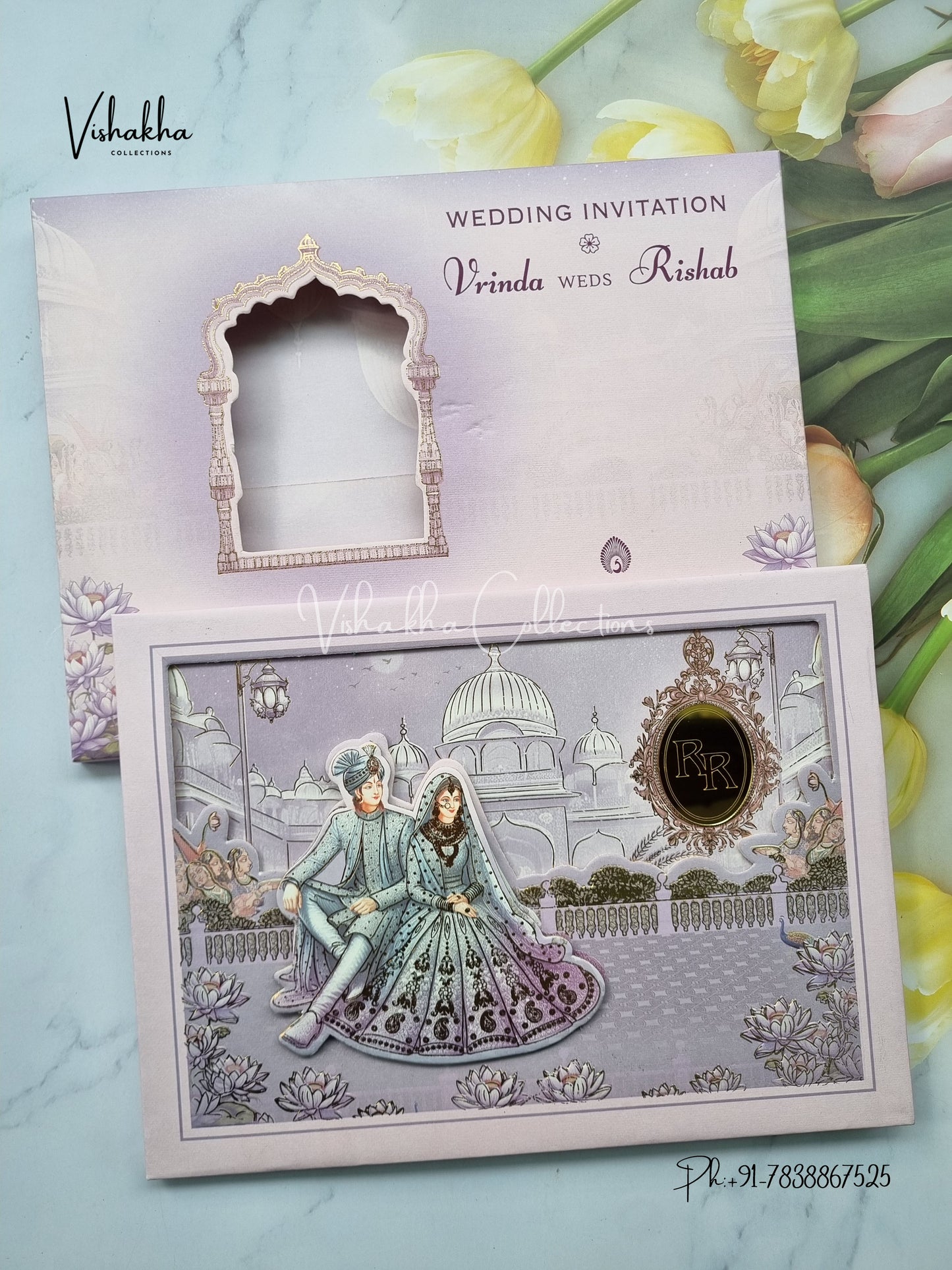 Dulah Dulhan Hindu Sikh Padded invitation Cards EJ-5056