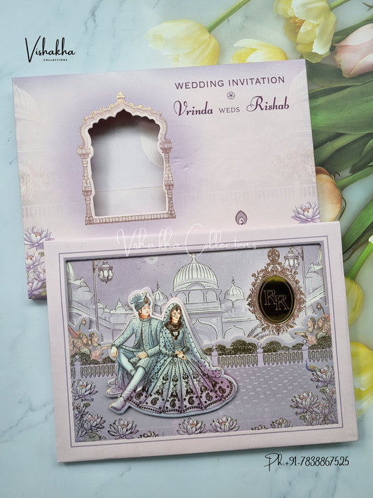 Dulah Dulhan Hindu Sikh Padded invitation Cards EJ-5056