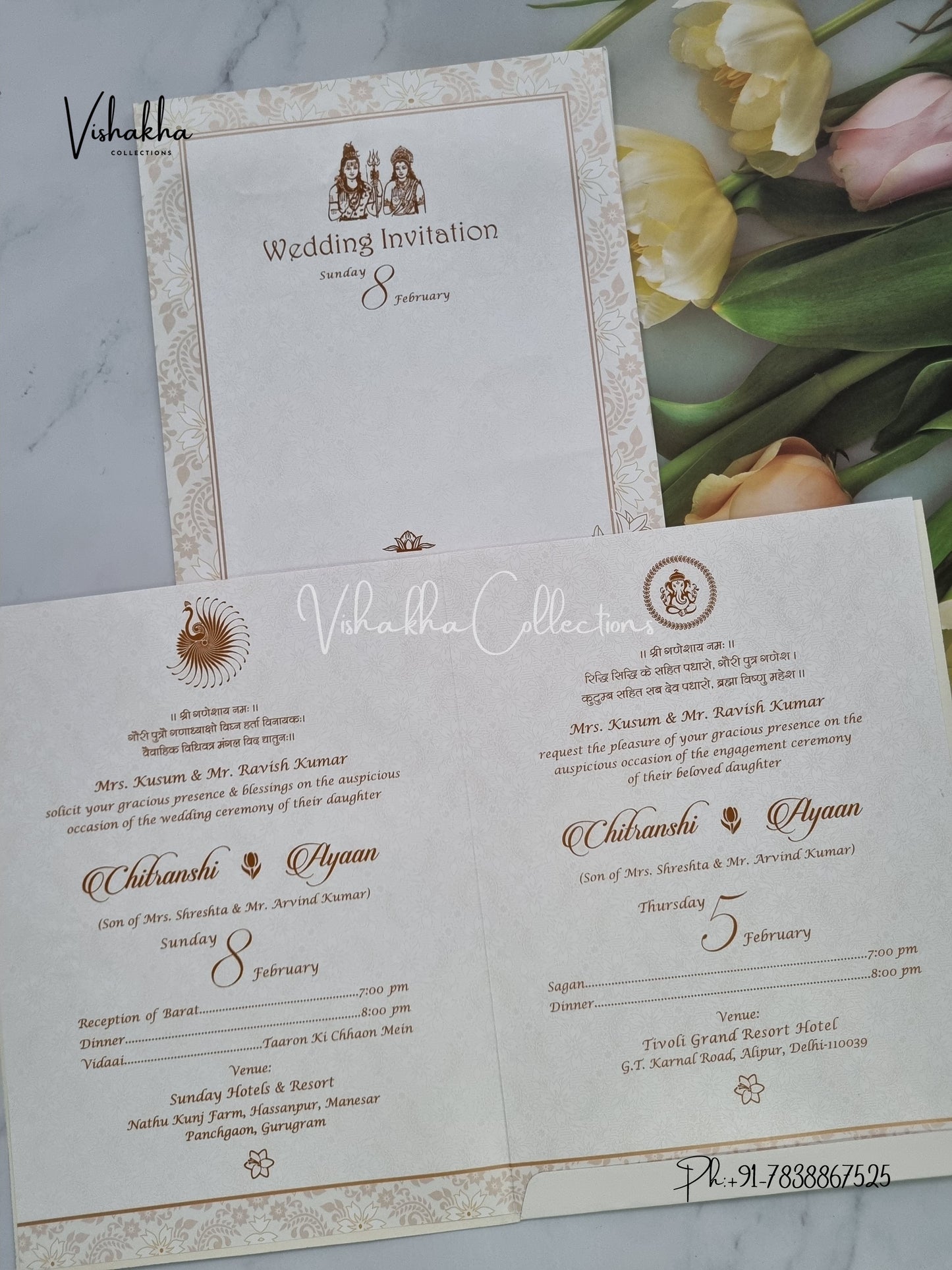 Hindu Muslim Christian Sikh invitation Cards EJ-5066