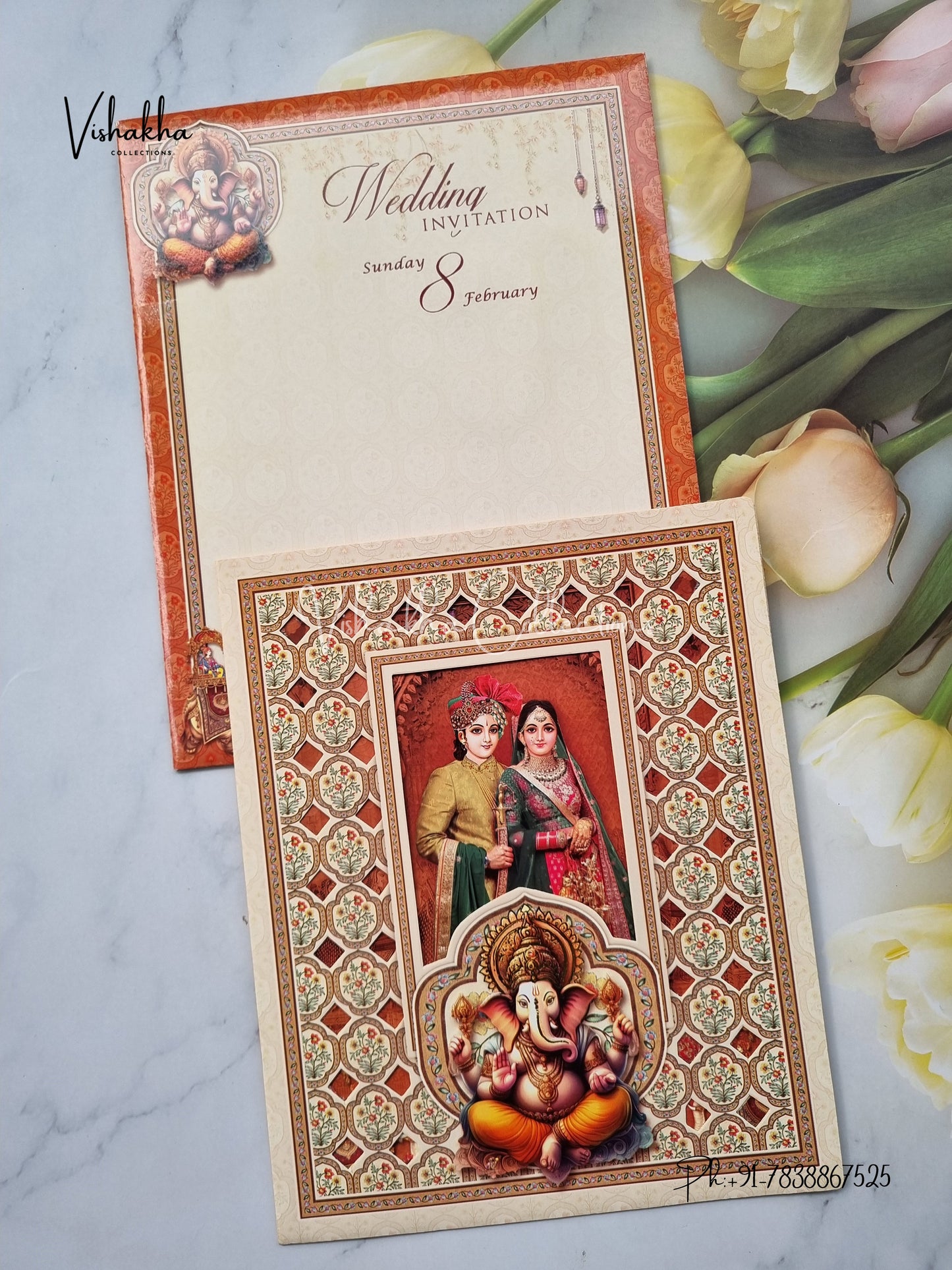 Ganesh Ji Dulah Dulhan Hindu invitation Cards EJ-5069