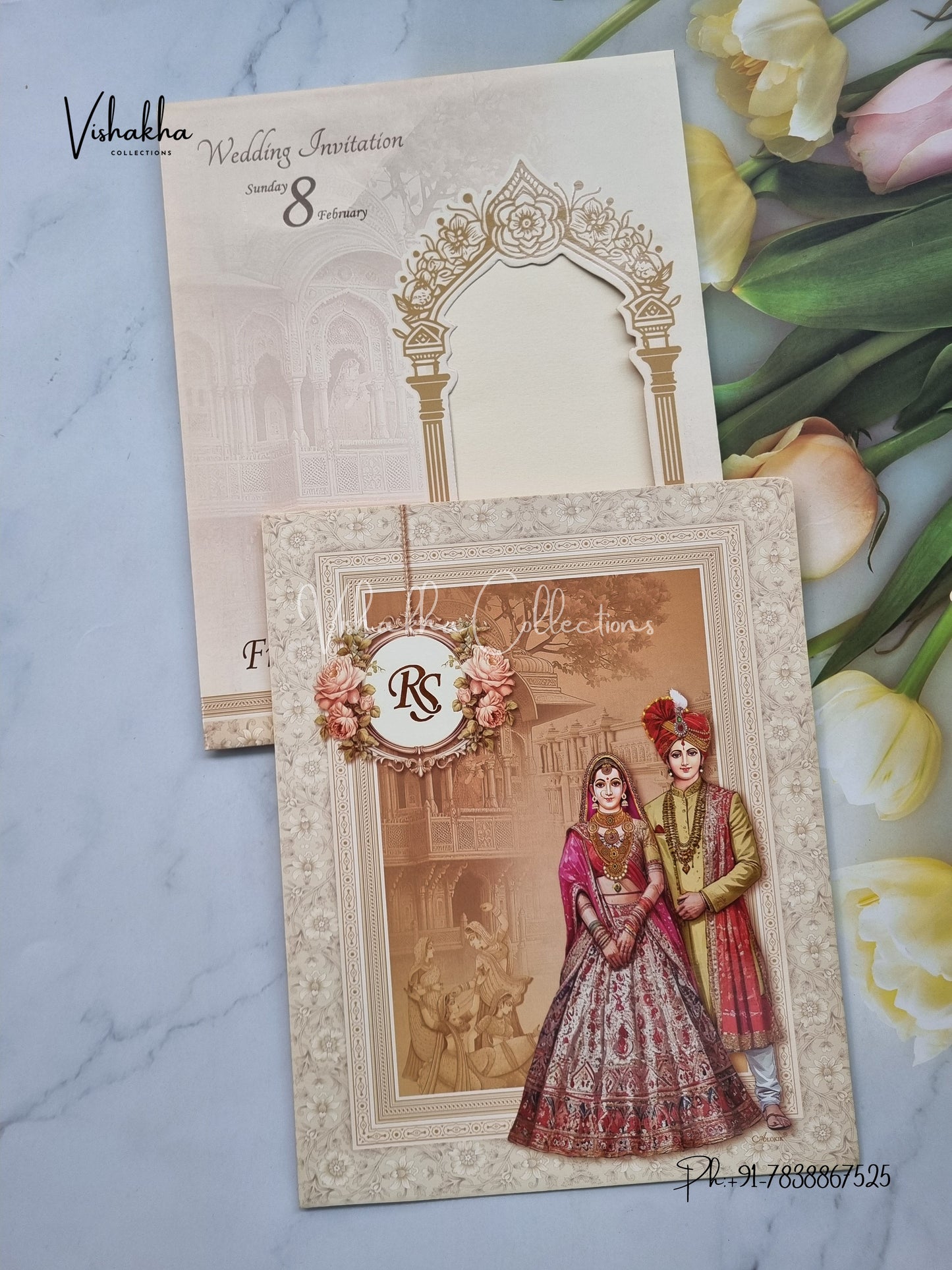 Dulah Dulhan Hindu Sikh invitation Cards EJ-5087