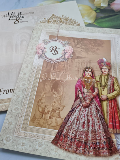 Dulah Dulhan Hindu Sikh invitation Cards EJ-5087