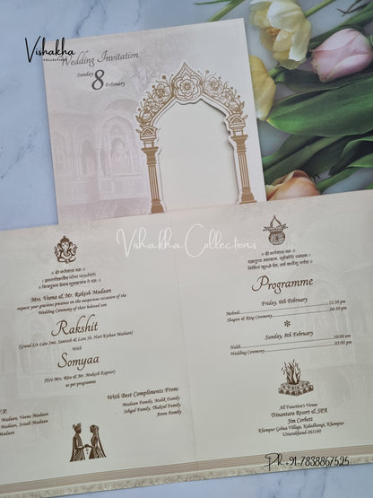 Dulah Dulhan Hindu Sikh invitation Cards EJ-5087