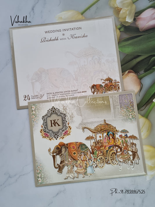 Barat Dulah Dulhan Hindu Sikh invitation Cards EJ-5090