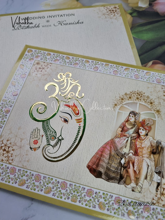 Ganesh Ji Dulah Dulhan Hindu invitation Cards EJ-5091