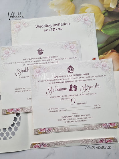 Dulah Dulhan Double Door Hindu Sikh invitation Cards EJ-5092