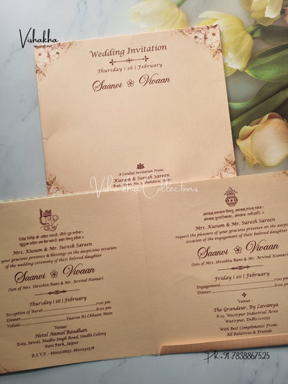 Semi Box Ganesh Ji Hindu invitation Cards EJ-5095