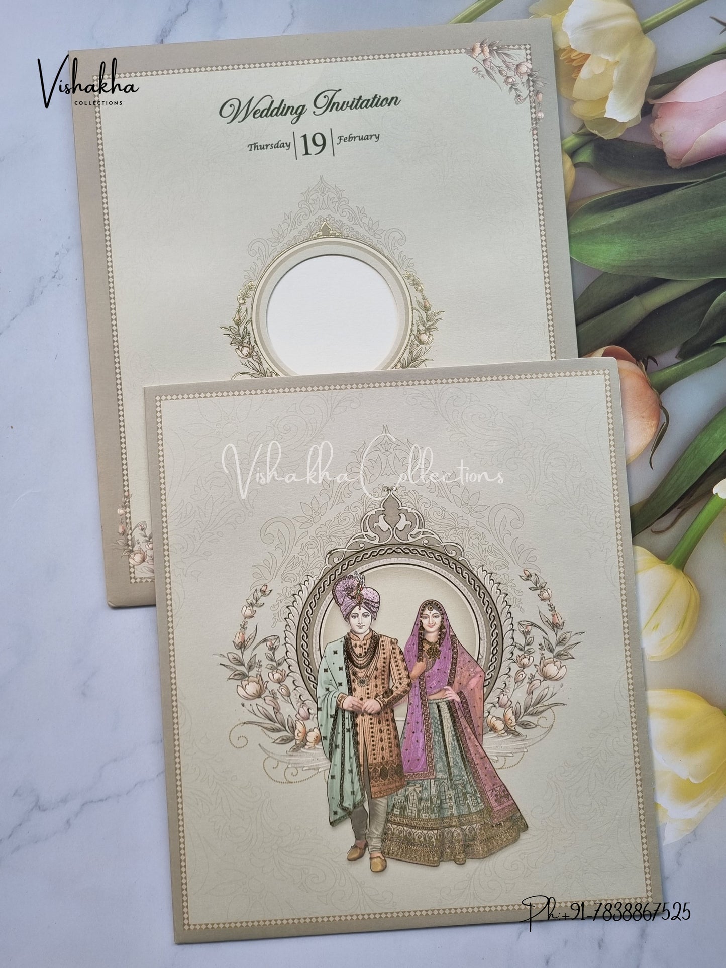 Dulah Dulhan Hindu Sikh invitation Cards EJ-5097