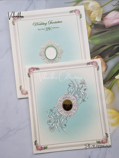 Flower Hindu Muslim Christian Sikh invitation Cards EJ-5099