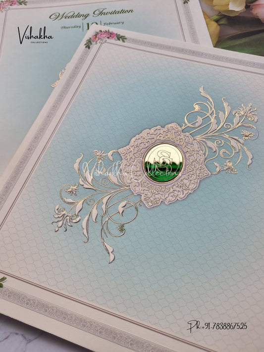 Flower Hindu Muslim Christian Sikh invitation Cards EJ-5099