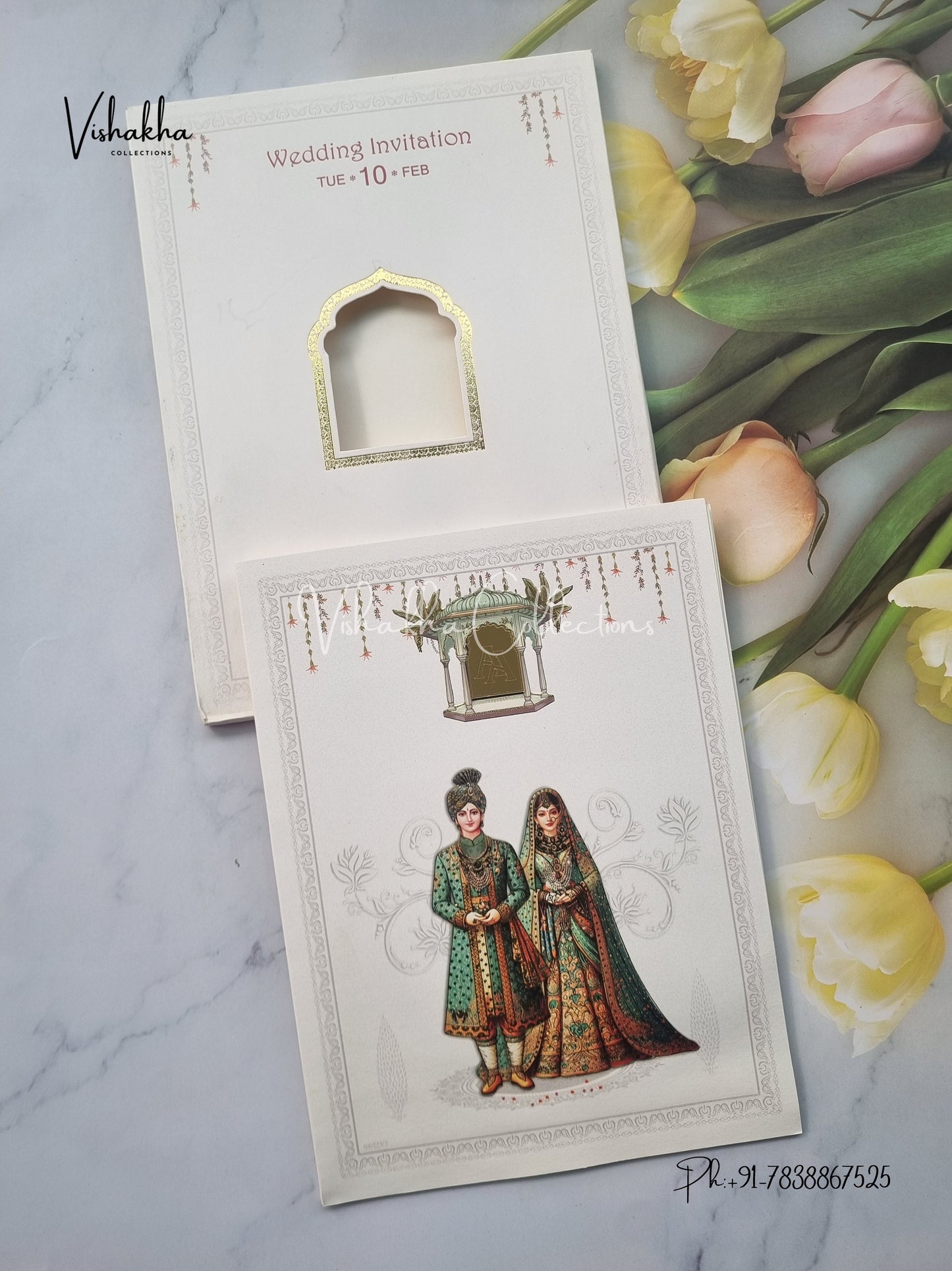 Semi Box Dulah Dulhan Hindu Sikh invitation Cards EJ-5101