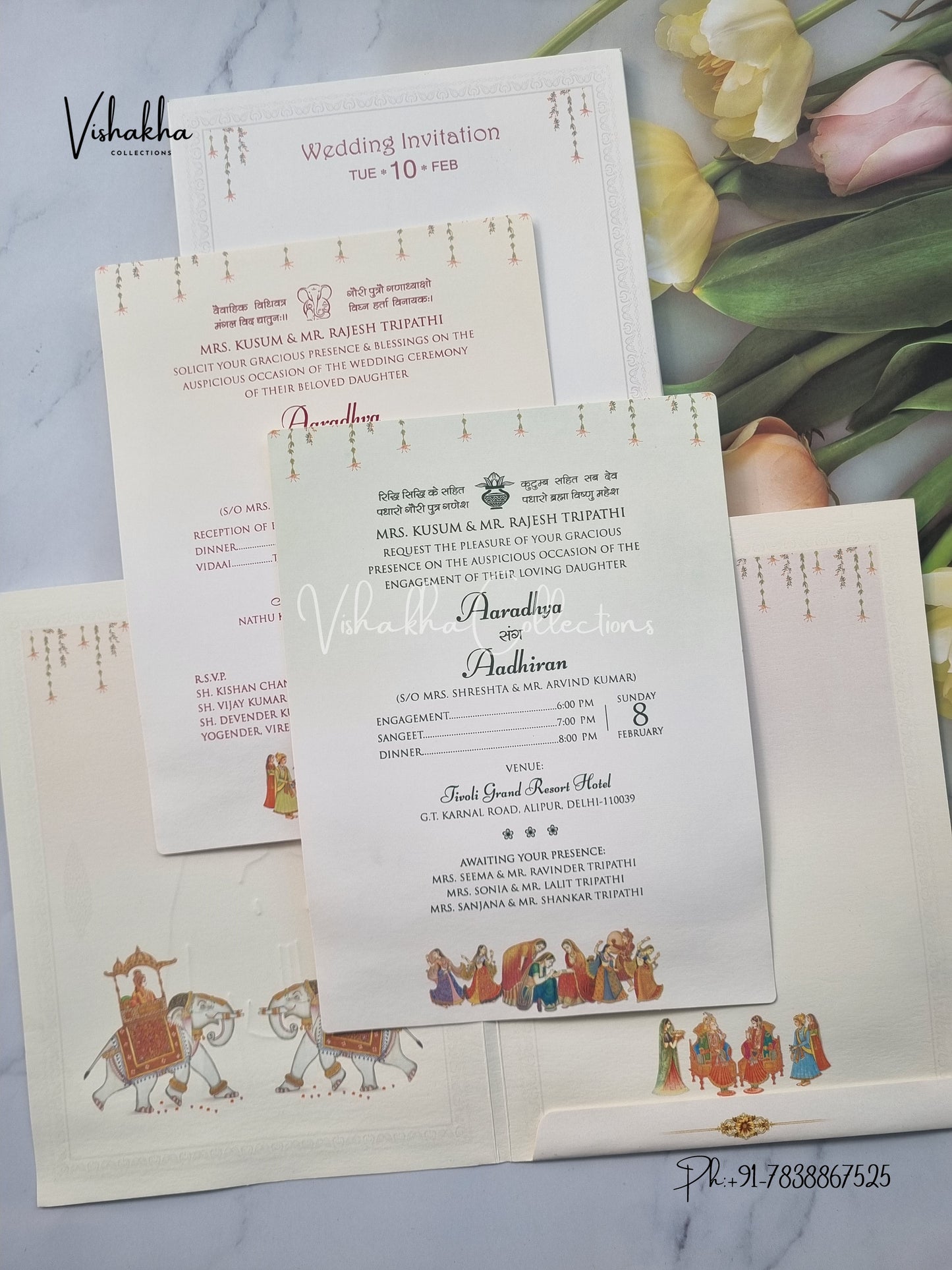 Semi Box Dulah Dulhan Hindu Sikh invitation Cards EJ-5101