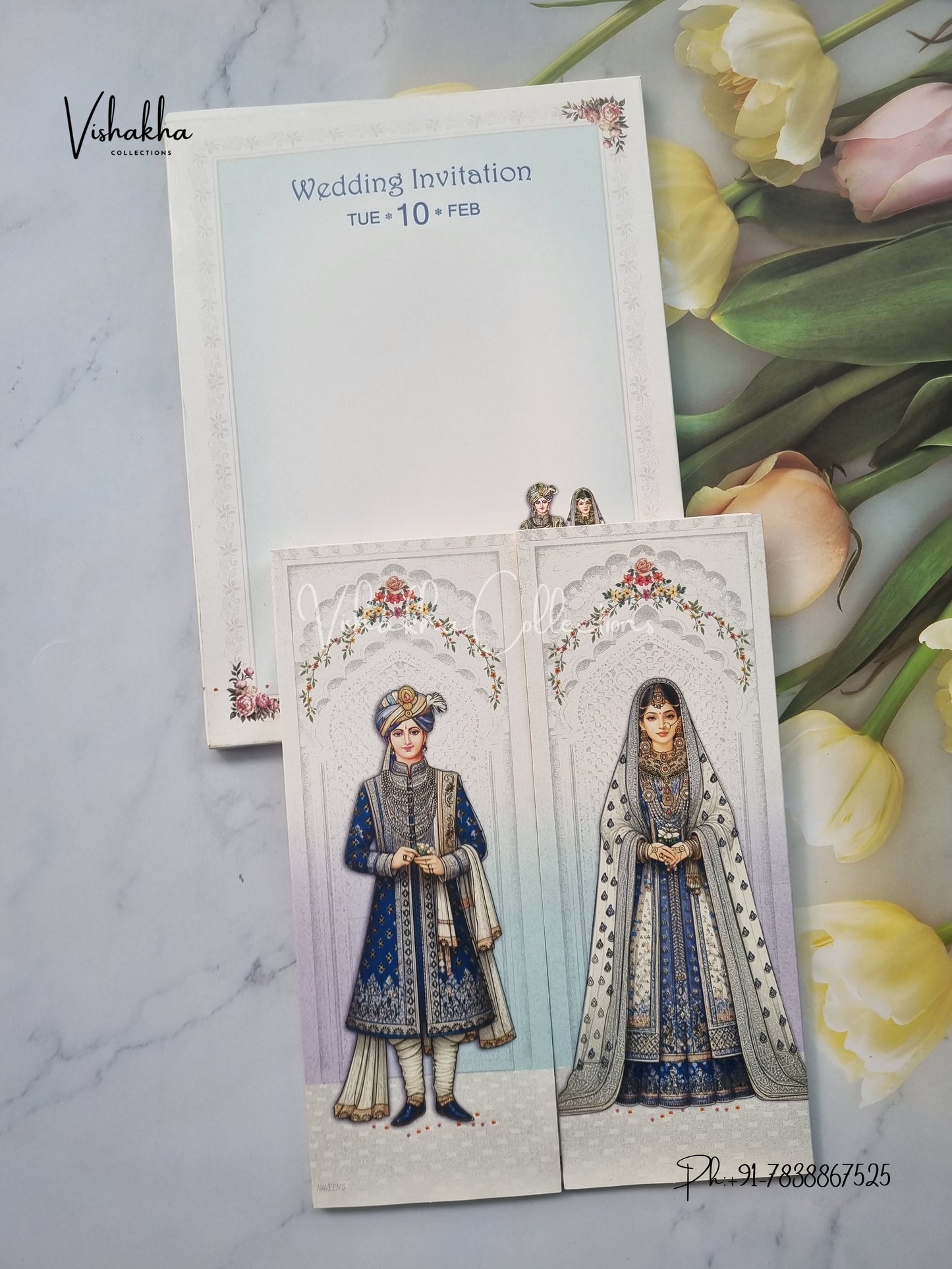 Semi Box Dulah Dulhan Hindu Sikh invitation Cards EJ-5108