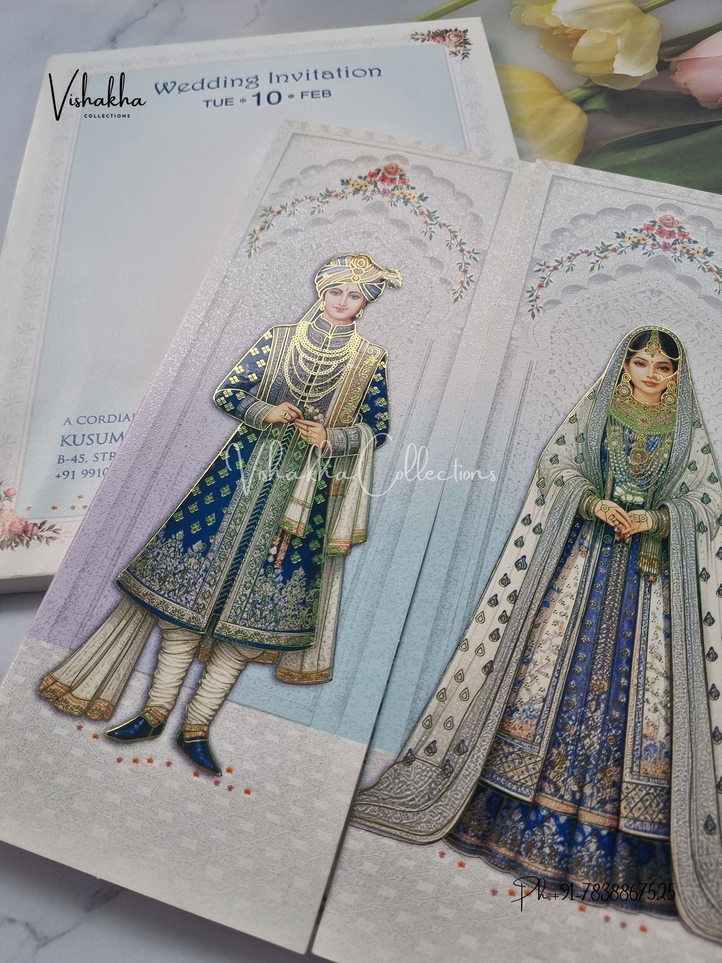 Semi Box Dulah Dulhan Hindu Sikh invitation Cards EJ-5108