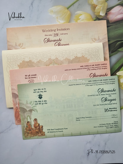 Semi Box Dulah Dulhan Hindu Sikh invitation Cards EJ-5113