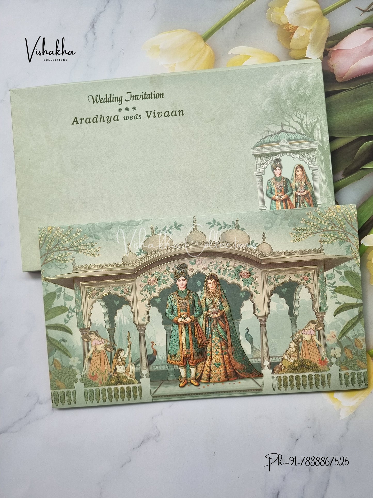 Semi Box Dulah Dulhan Hindu Sikh invitation Cards EJ-5114