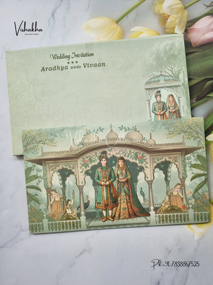 Semi Box Dulah Dulhan Hindu Sikh invitation Cards EJ-5114