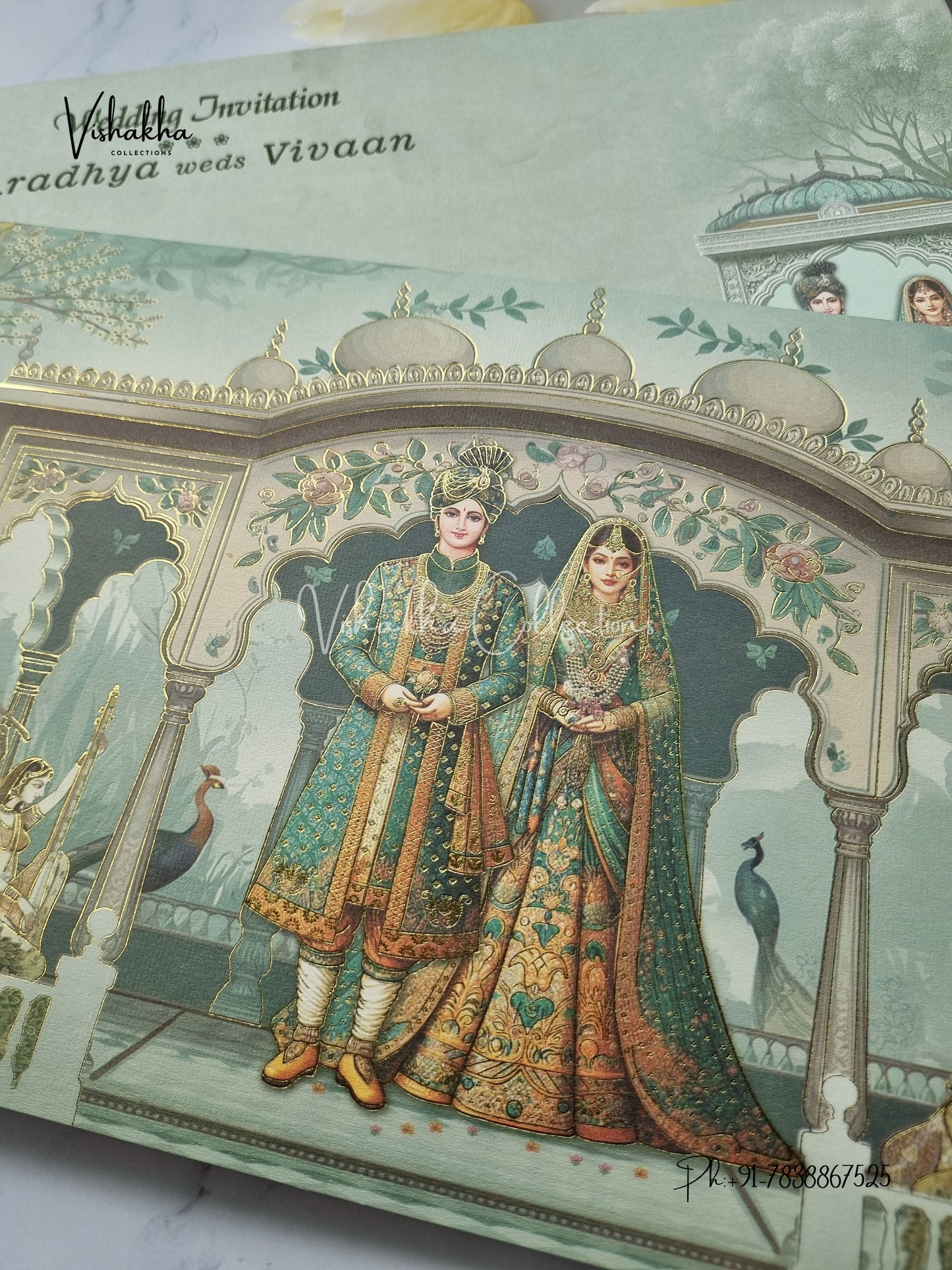 Semi Box Dulah Dulhan Hindu Sikh invitation Cards EJ-5114