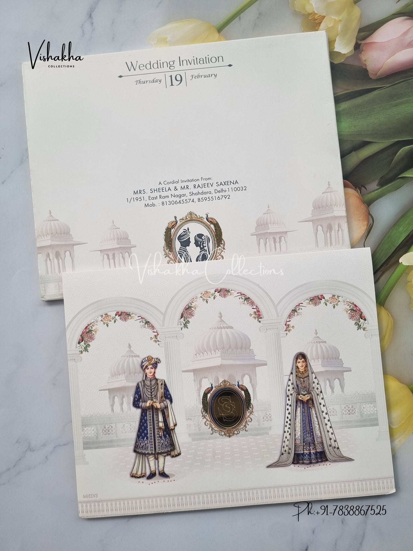 Semi Box Dulah Dulhan Hindu Sikh invitation Cards EJ-5117