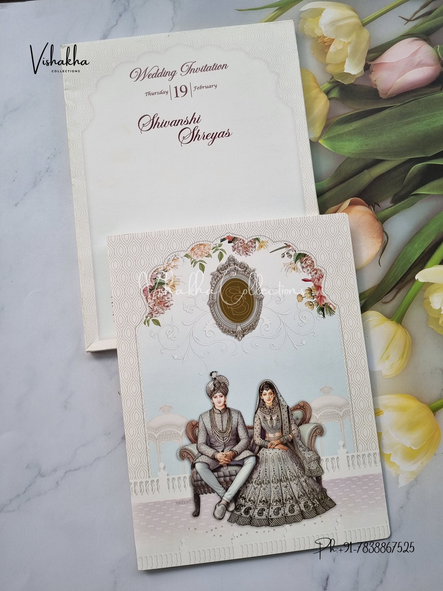 Semi Box Dulah Dulhan Hindu Sikh invitation Cards EJ-5121