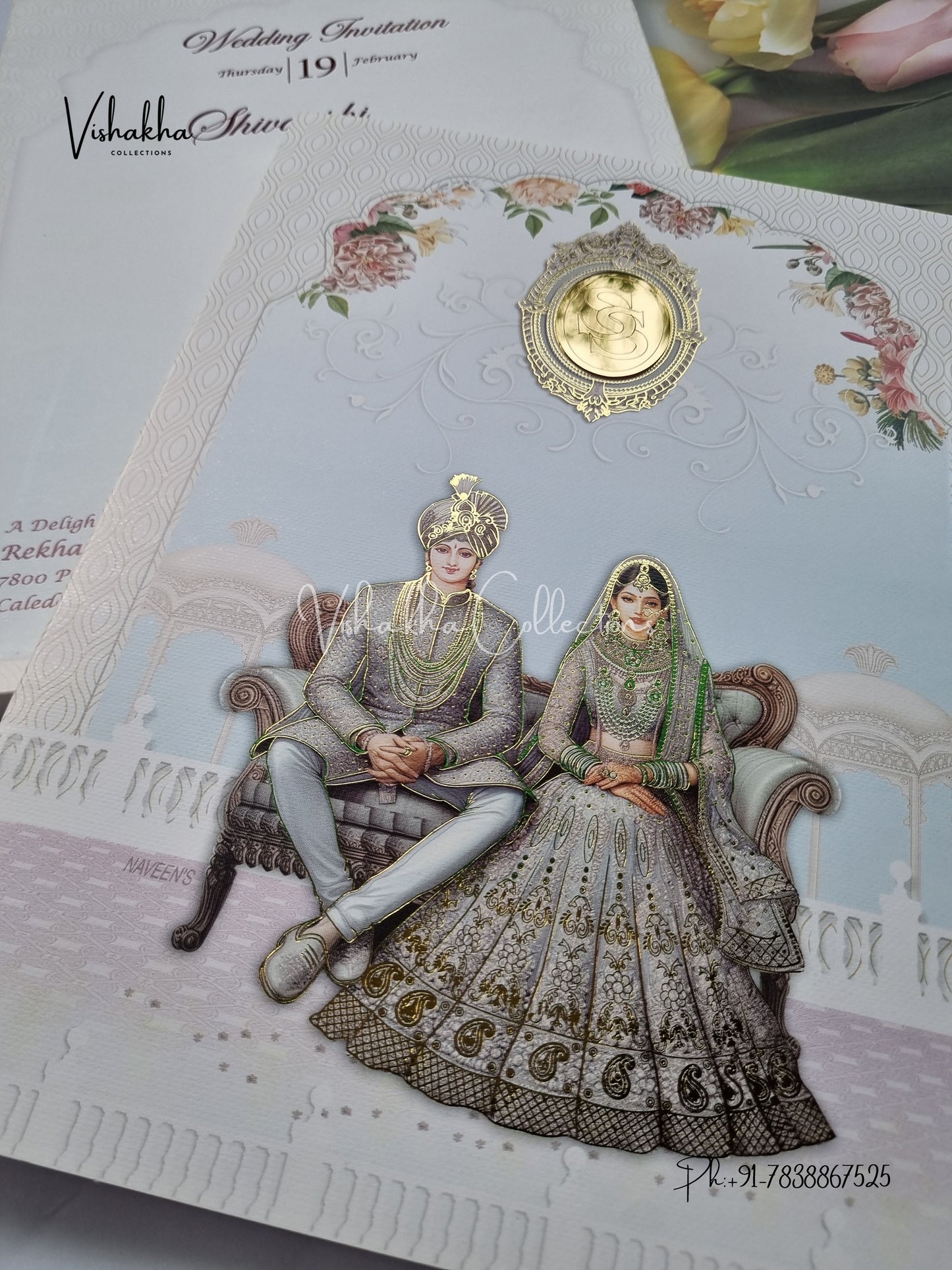 Semi Box Dulah Dulhan Hindu Sikh invitation Cards EJ-5121