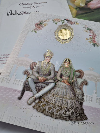Semi Box Dulah Dulhan Hindu Sikh invitation Cards EJ-5121
