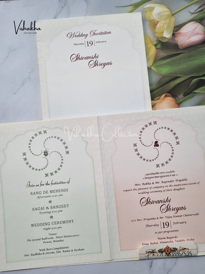 Semi Box Dulah Dulhan Hindu Sikh invitation Cards EJ-5121