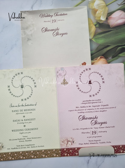 Semi Box Dulah Dulhan Hindu Sikh invitation Cards EJ-5123