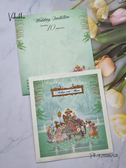 Barat Hindu Sikh invitation Cards EJ-5129