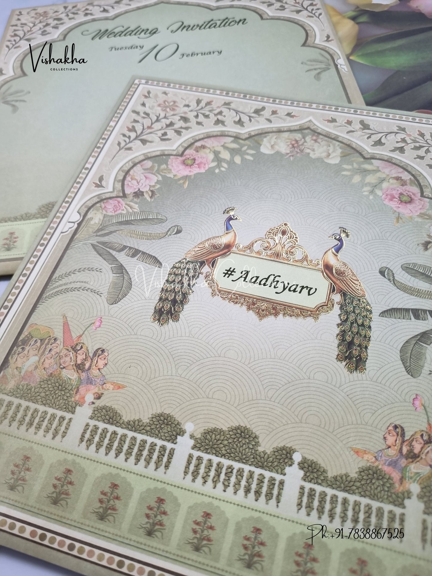 Peacock Hindu Sikh invitation Cards EJ-5130