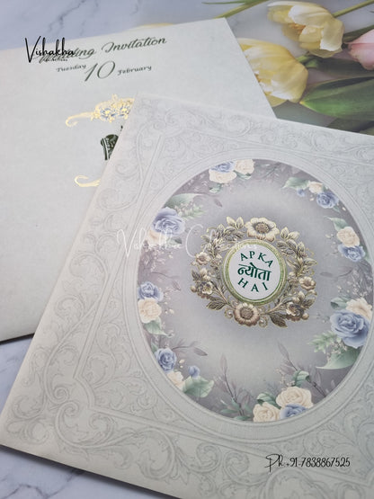 Flower Hindu Muslim Christian Sikh invitation Cards EJ-5131