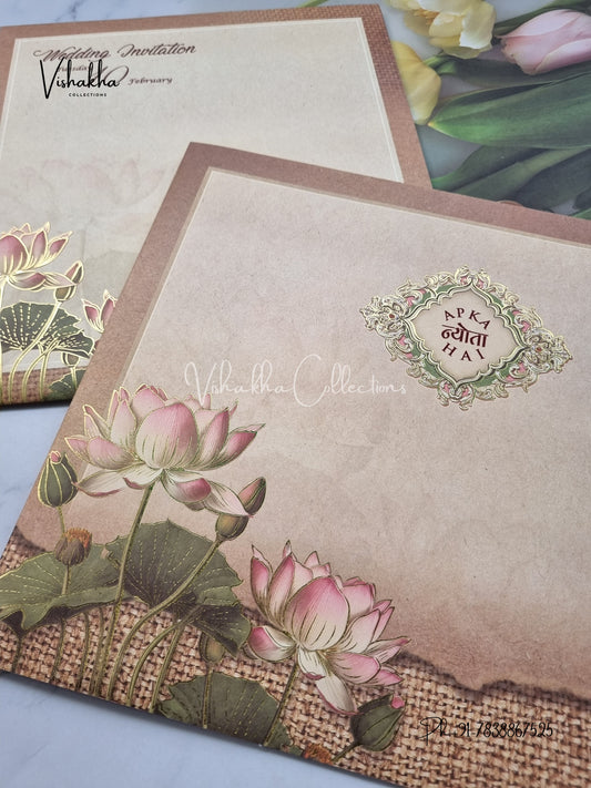 Flower Hindu Muslim Christian Sikh invitation Cards EJ-5132