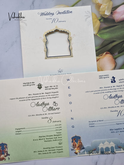 Dulah Dulhan Hindu Sikh invitation Cards EJ-5133