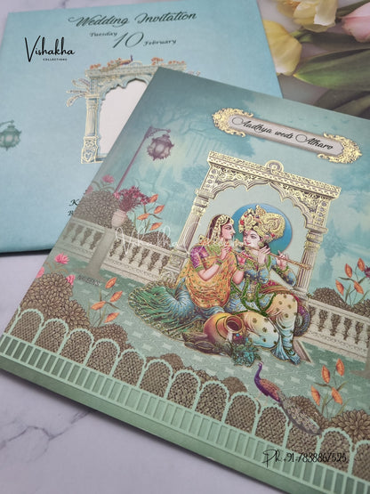 Radha Krishna Hindu invitation Cards EJ-5135
