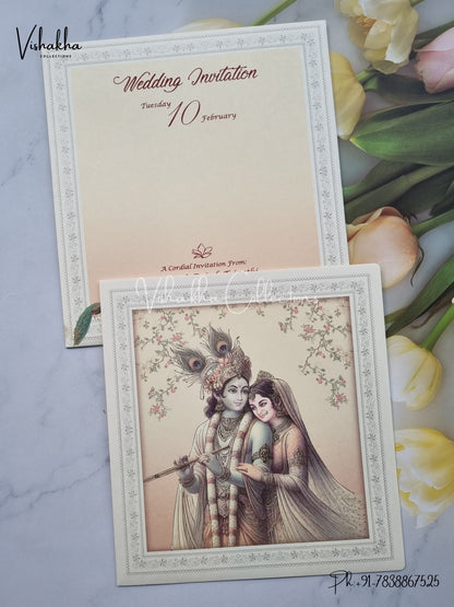 Radha Krishna Hindu invitation Cards EJ-5136
